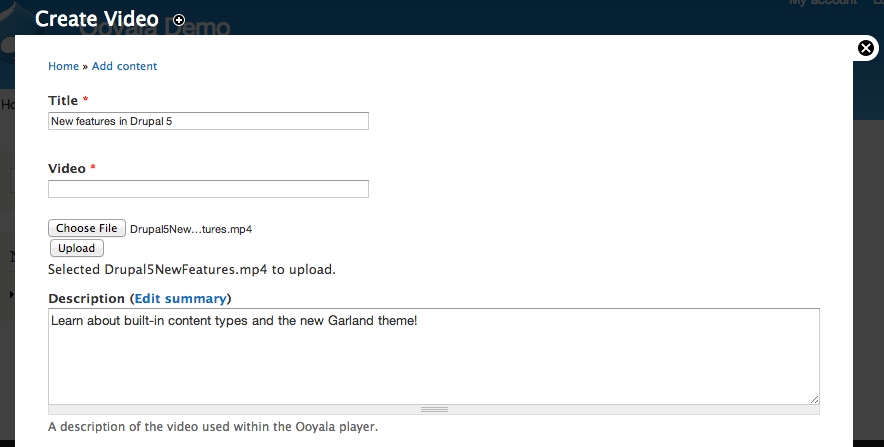 Video is ready to upload